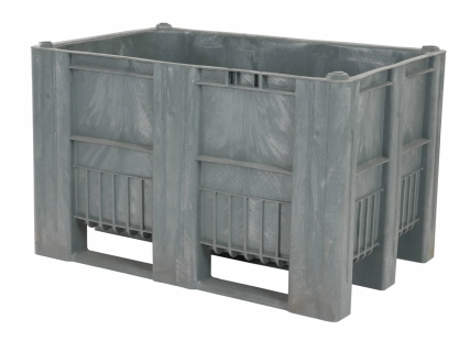 Palettenbox Typ CB1 - 1200x800 mm - geschlossen - 3 Kufen - dunkelgrau
