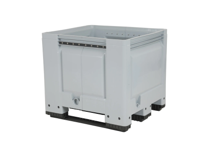 Palettenbox Perforiert, 1200x1000x790 Mm, 680 Liter, 3 Kufen, Grün – Lebensmittelecht, Temperaturbeständig -40° Bis +70°C