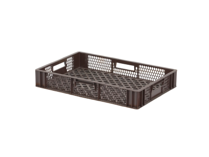 Stacking crate - 600 x 400 x H 99 mm - brown
