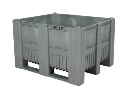 Palettenbox Typ CB3 - 1200x1000 mm - geschlossen - 3 Kufen - dunkelgrau