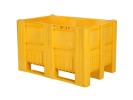 Palettenbox Typ CB1 - 1200x800 mm - geschlossen - 3 Kufen - gelb