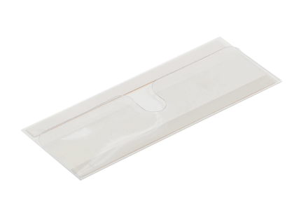 Etikettenhalter / Etikettenklemme 210 &times; 78 mm - transparent - mit Klebestreifen