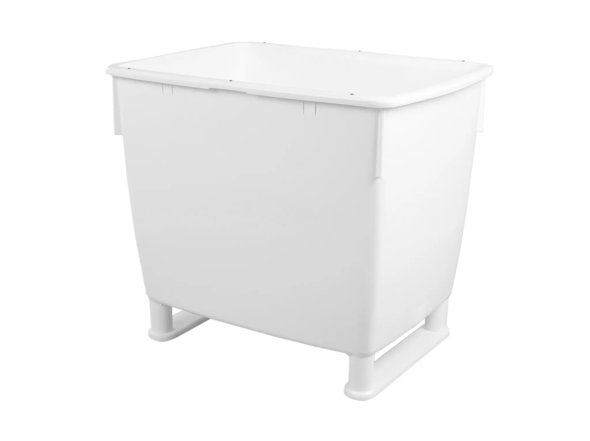 Transportbeh&auml;lter 400 Liter - nestbar - 2 Palettenkufen - mit Randverst&auml;rkung aus Edelstahl - wei&szlig;