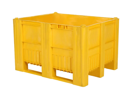 Palettenbox Typ CB3 - 1200x1000 mm - geschlossen - 3 Kufen - gelb