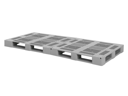 Kunststoffpalette D3-5-DUO - 2400 x 1000 mm - ohne Rand - 7 Palettenkufen - verst&auml;rkt