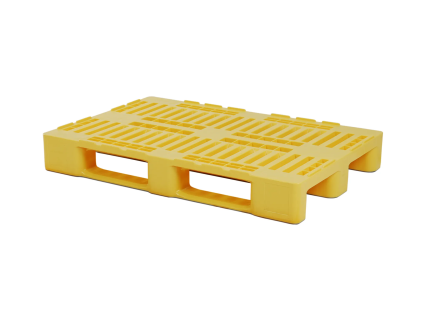 Europalette H1 - 1200 x 800 mm - mit 7 mm R&auml;ndern - 3 geschlossene Palettenkufen - Farbe Gelb