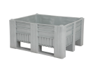 Palletbox type CB3 Low - 1200 x 1000 x H 580 mm - gesloten - 3 sledes - grijs