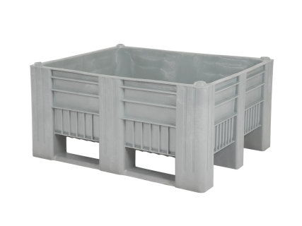 CB3 Low pallet box - 1200 x 1000 x H 580 mm - closed - 3 skids - grey