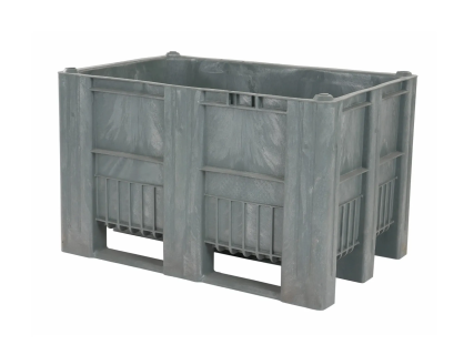 Palettenbox Typ CB1 - 1200x800 mm - geschlossen - 3 Kufen - dunkelgrau