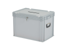 Stembus - met inwerpgleuf en slot - 600 x 400 x H 439 mm - grijs - gelijksluitend slot