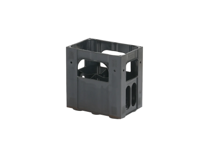 Flessenkrat 300 x 200 x H 304 mm - 6 vakken - zwart
