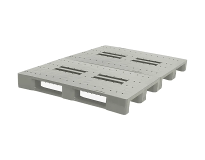 Kunststof pallet CS1-DUO - 1600 x 1200 mm - zonder randen - 5 palletsledes