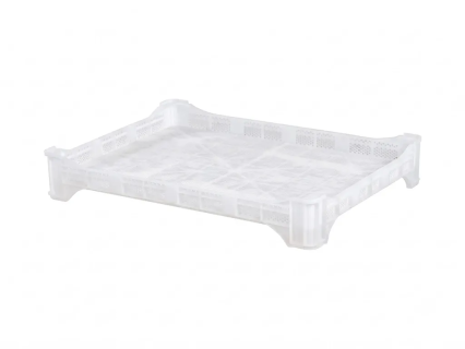 Ventilation crate/drying tray 800 x 600 x H 120 mm - fully perforated slatted base model - food-safe - white