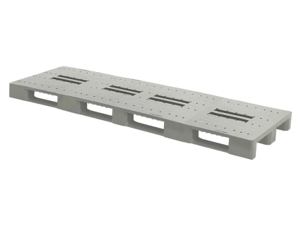 Kunststof pallet CS1-DUO - 2250 x 800 mm - zonder randen - 3 palletsledes - versterkt