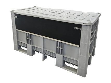 XL-Format Palettenbox CB3 High &ndash; 2070 x 1000 x H 1140 mm &ndash; 1750 Liter &ndash; DUOverl&auml;ngert-Ausf&uuml;hrung mit Klappe &ndash; grau (Ma&szlig;anfertigung)