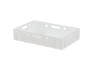 Stapelbak E1 - 600 x 400 x H 125 mm - geventileerde bovenrand - gladde bodem - wit