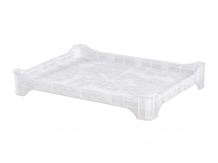 Ventilatiekrat/droogtray 800x600xH120mm - geheel geperforeerd ledikantmodel - levensmiddelengeschikt - wit