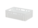 E2 stacking bin - 600 x 400 x H 200 mm - ventilated upper rim - smooth base - white