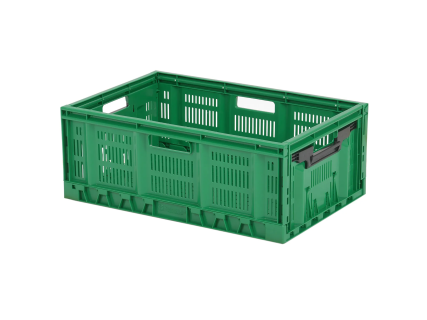 Caisse pliante - 600 x 400 x H 233 mm - vert