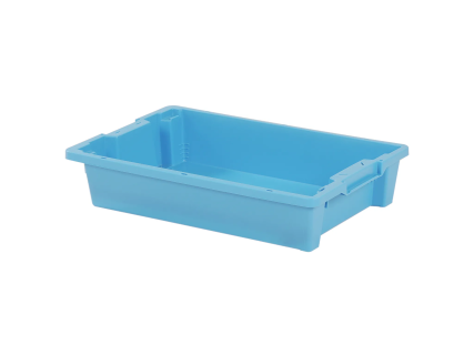 Bac gerbable embo&icirc;table Euronorm - 600 x 400 x H 120 mm - ferm&eacute; - bleu