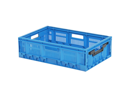 Caisse pliante - 600 x 400 x H 170 mm - bleu