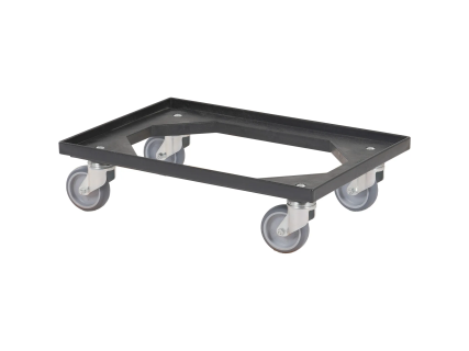 Transportroller - 600 x 400 mm - schwarz - verzinkte Gabeln - TPE-R&auml;der