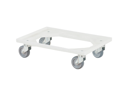 Transportroller - 600 x 400 mm - wei&szlig; - verzinkte Gabeln - TPE-R&auml;der