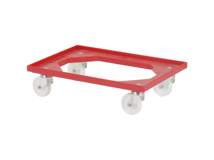 Transportroller - 600 x 400 mm - rot - verzinkte Gabeln - PP-R&auml;der