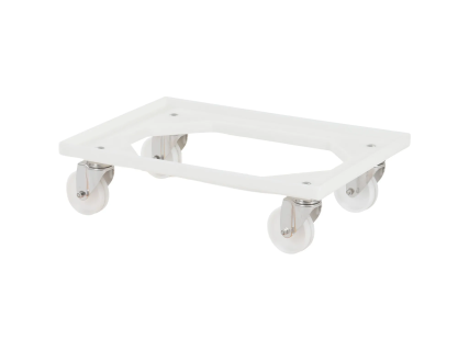 Transportroller - 600 x 400 mm - wei&szlig; - verzinkte Gabeln - PP-R&auml;der