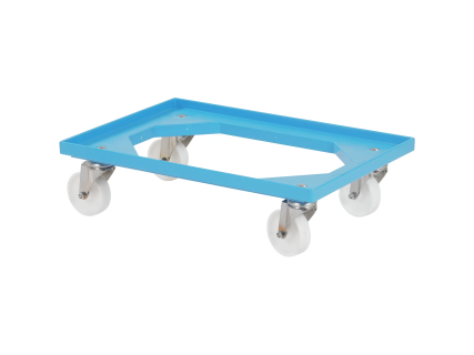 Transportroller - 600 x 400 mm - blau - verzinkte Gabeln - PP-R&auml;der