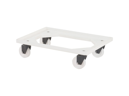 Transportroller - 600 x 400 mm - wei&szlig; - Kunststoffgabeln - PP-R&auml;der