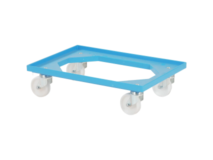 Transportroller - 600 x 400 mm - blau - Edelstahlgabeln - PP-R&auml;der