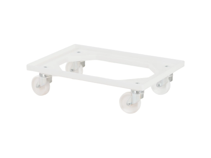 Transportroller - 600 x 400 mm - wei&szlig; - Edelstahlgabeln - PP-R&auml;der