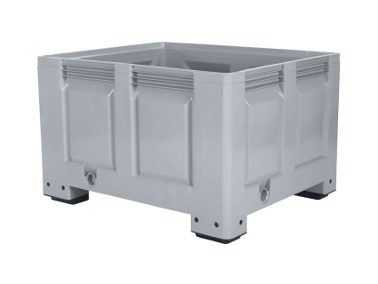 Palletbox BIG BOX - 1200 x 1000 mm - gesloten - 4 poten - grijs&nbsp;