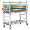 Materiaalwagen van kunststof - 1380 x 600 x H 1450 mm - voor Flexibeams en andere zwemattributen - grijs