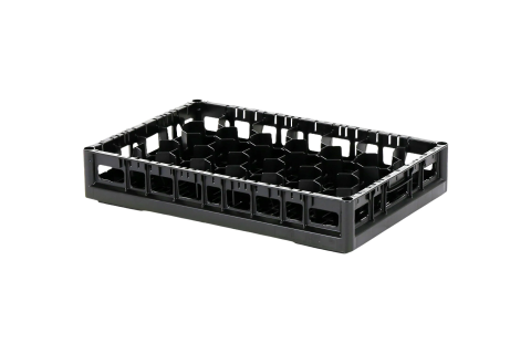 Vaatwaskorf Clixrack 600 x 400 mm zwart - glashoogte max. 72mm - met 33-vaks vakverdeling - maximale &Oslash; glas 77mm&nbsp;