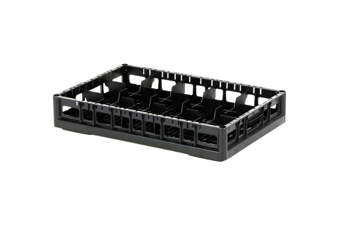 Vaatwaskorf Clixrack 600 x 400 mm zwart - glashoogte max. 72mm - met 3 x 5 vakverdeling - maximale &Oslash; glas 110mm&nbsp;