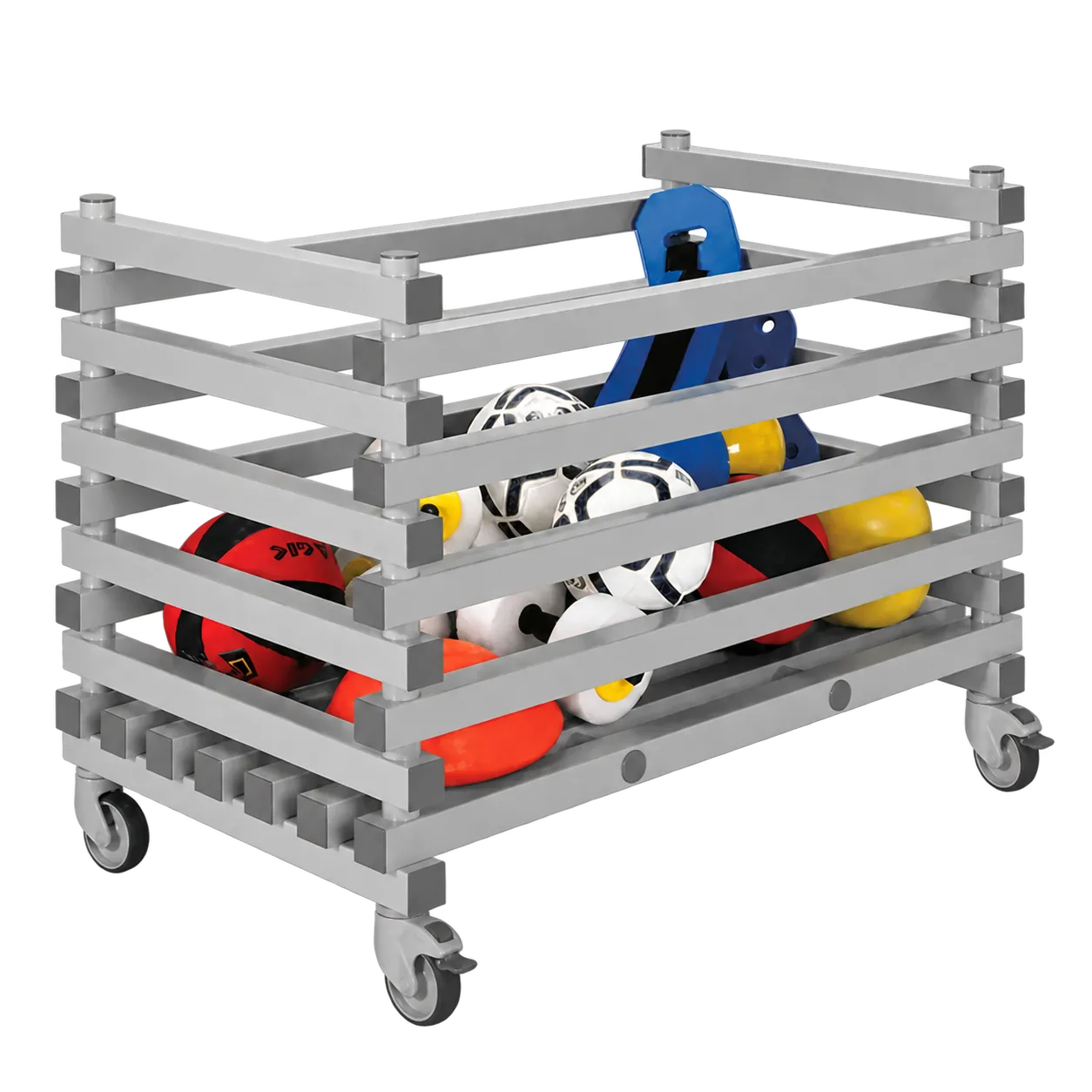 Plastic material trolley - 1200 x 700 x H 930 mm - mobile - grey