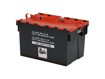 Boite &agrave; piles - 600 x 400 x H 365 mm - Noir-Rouge