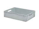 Bac gerbable Euronorm - 800 x 600 x H 200 mm - fond lisse - gris