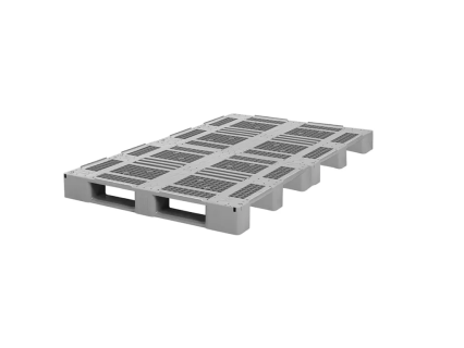 Plastic pallet D3-DUO - 2000 x 1200 mm - with 7 mm rims all around - 5 pallet runners