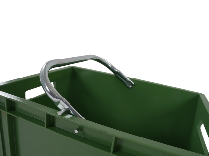 Carrying handle for asparagus crates - with anti-fold protection - electro-galvanised