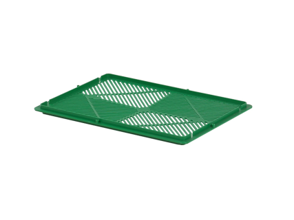 Loose-fit lid 400 x 300 mm - finely perforated - for asparagus crates - green
