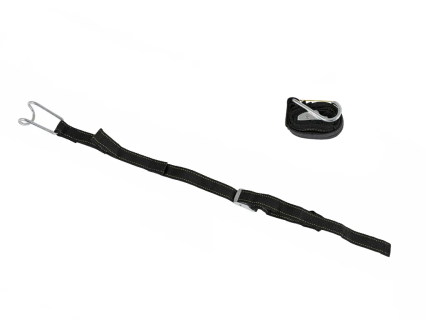 Spanngurt mit elastischem Einsatz - 1050 x 25 mm - gewebt - mit Drahthaken und Klemmschnalle - schwarz