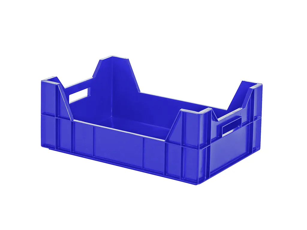 Stacking bin - 600 x 400 x H 110/233 mm - blue (reinforced base)