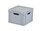 Dekselbak - 400 x 400 x H 285 mm (gladde bodem) - grijs