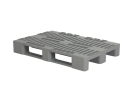 Euro pallet H1 - 1200 x 800 mm - with 7 mm rims - 3 closed pallet skids - grey (RAL 7042)