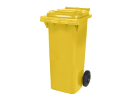 Two-wheeled 80 litre waste container - yellow