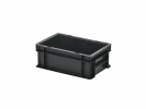 Stapelbak - 300 x 200 x H 120 mm - gesloten handgrepen - gladde bodem - zwart