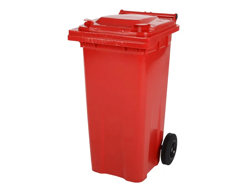 Two-wheeled 120 litre waste container - red
